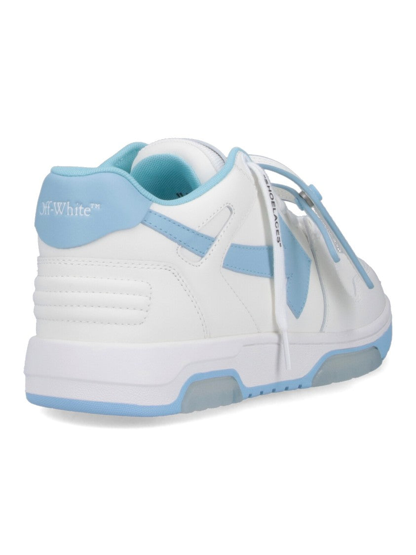 Off-White Low-Top Sneakers With Leather Upper And Iconic Accents