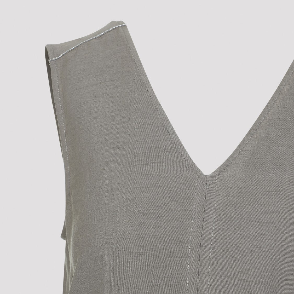 Peserico Sleeveless Brown Linen Blend Maxi Dress