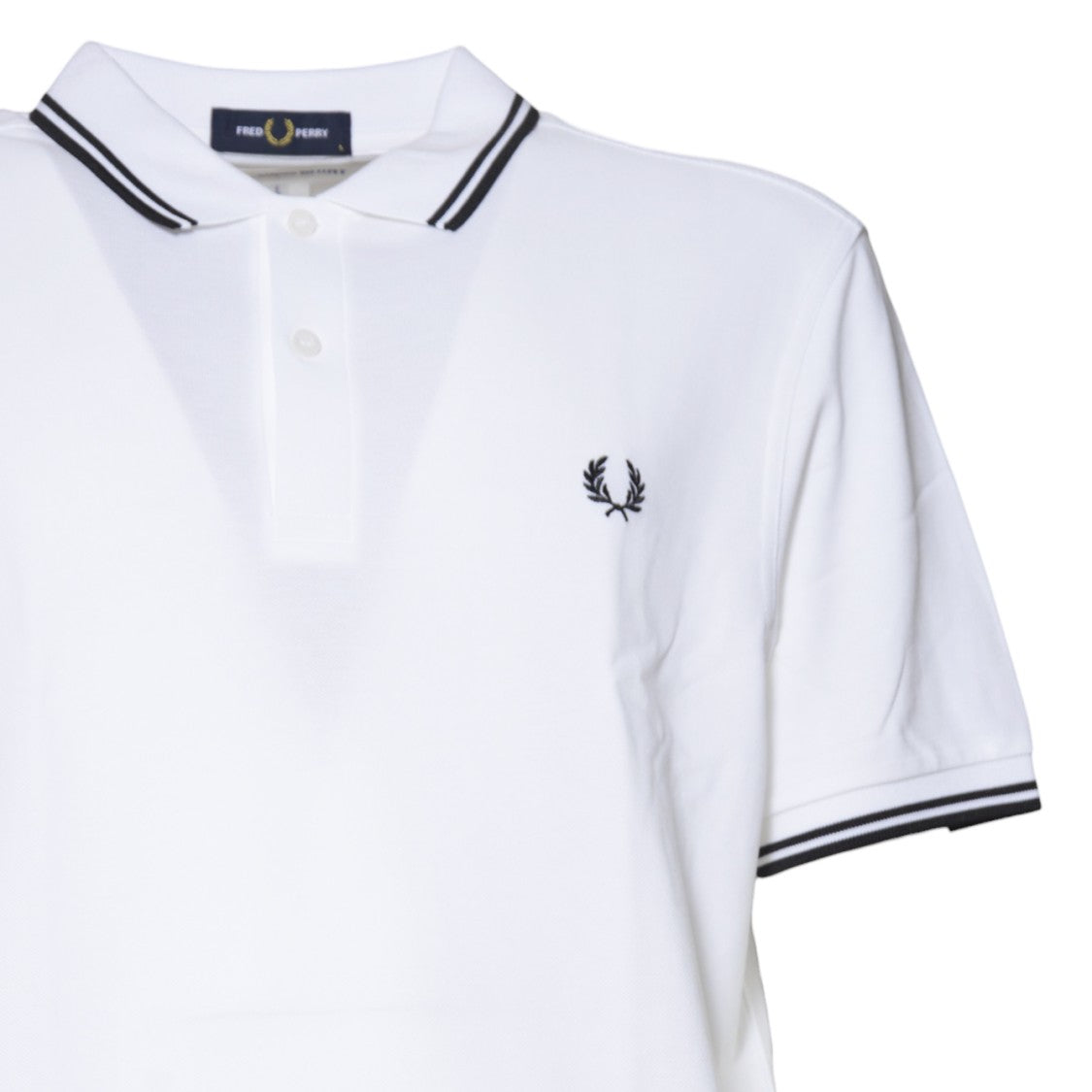 Comme Des Garçons Striped White Cotton Knit Polo Shirt