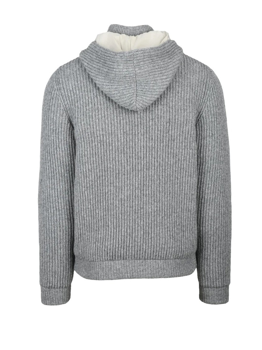 Eleventy Eleventy Wool Bomber Coat - Grey