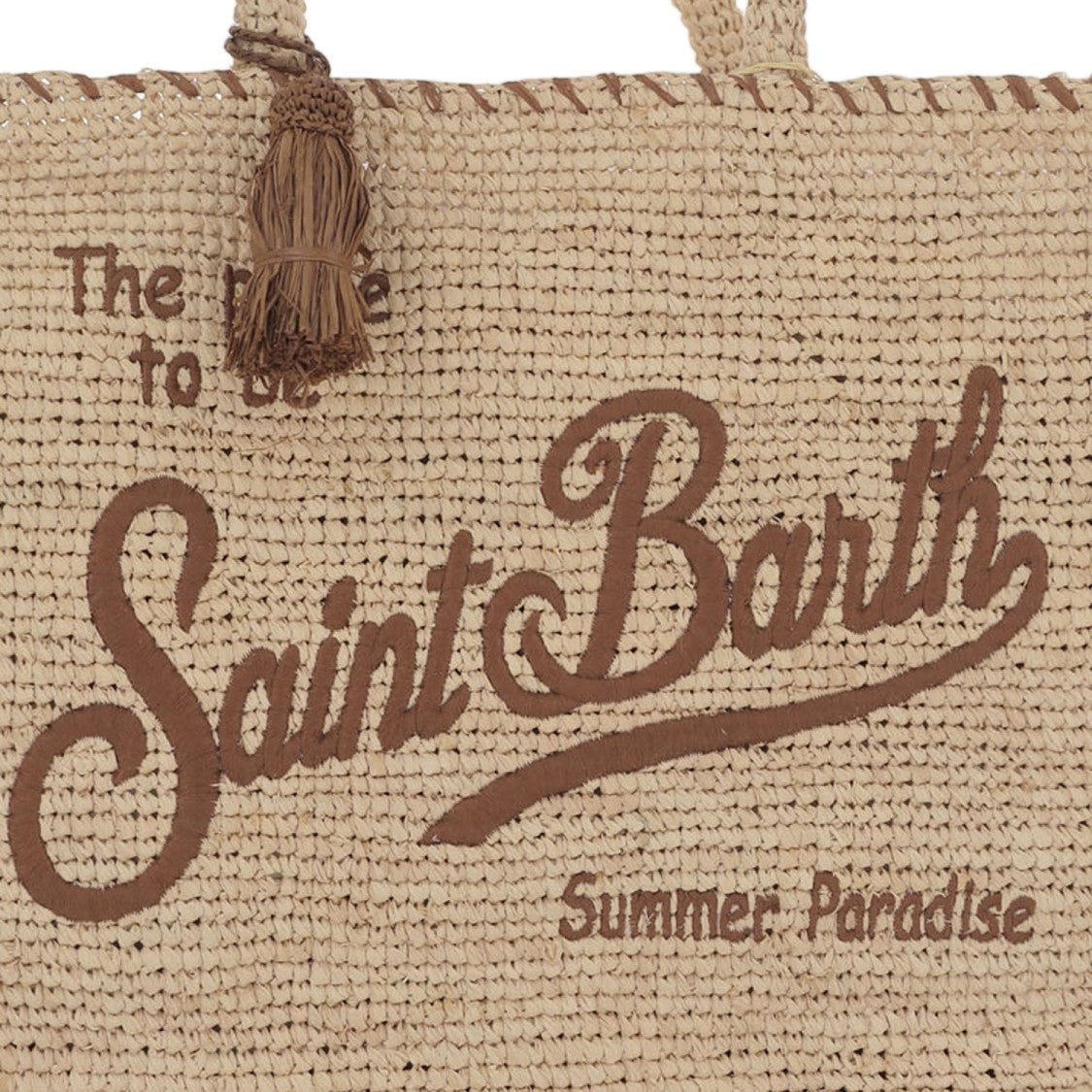 Mc2 Saint Barth Raffia Tote Bag With Decorative Tassel
