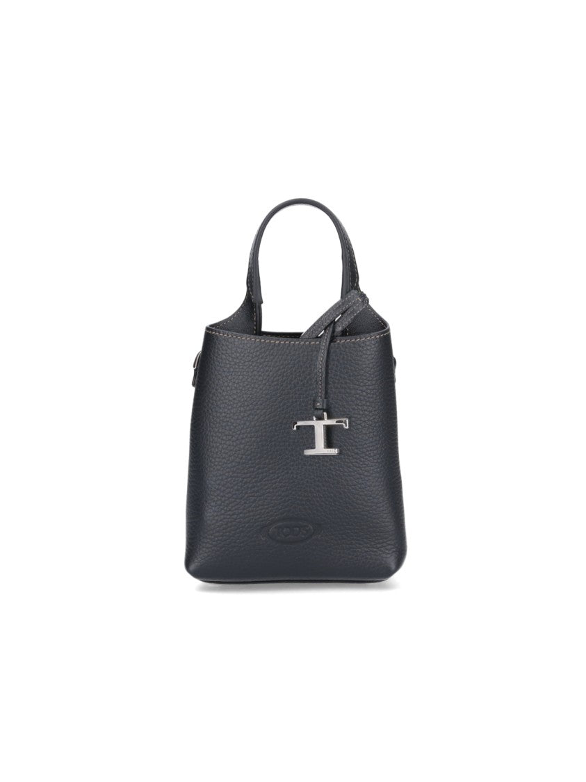 Tod's Black T Timeless Micro Leather Handbag
