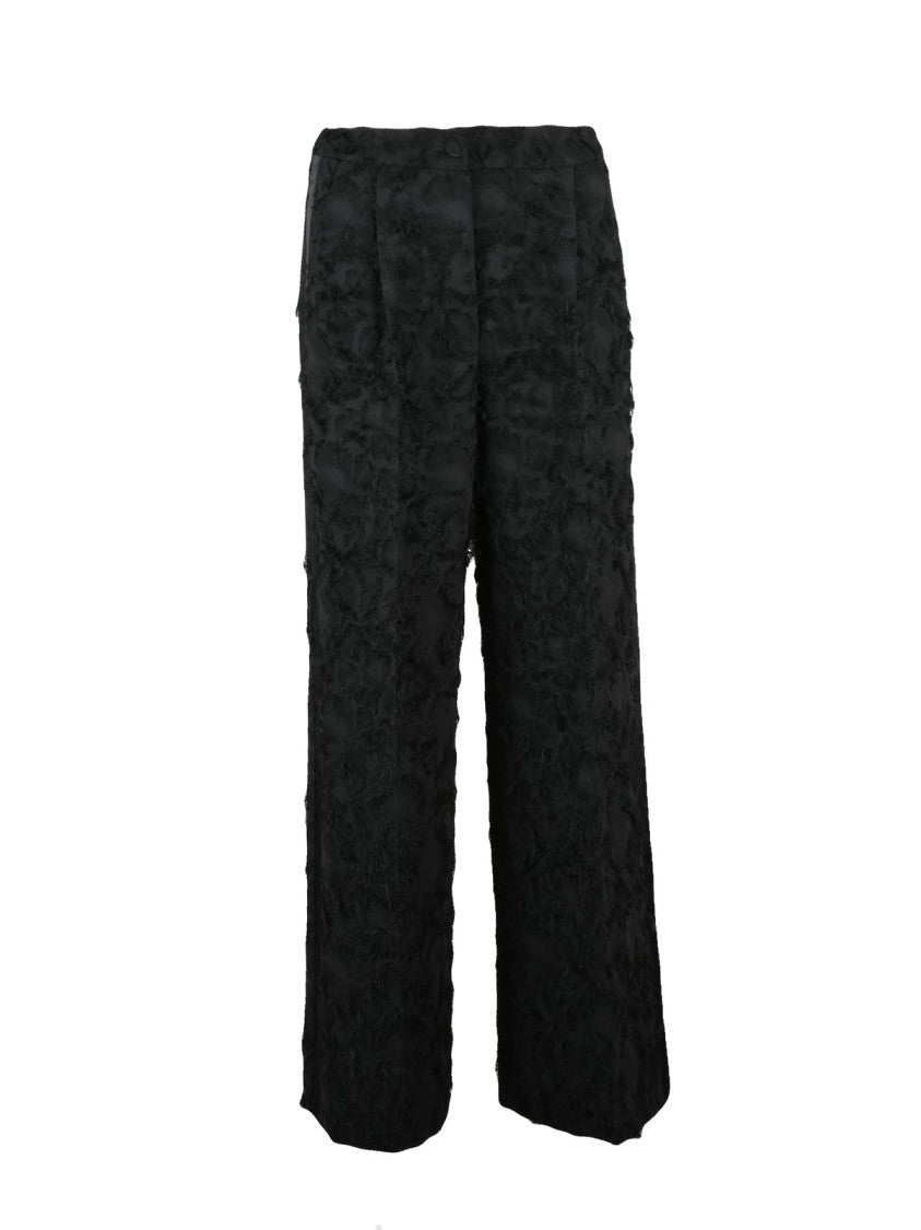 Beatrice.B Black Pleated Mid-Rise Wide-Leg Pants