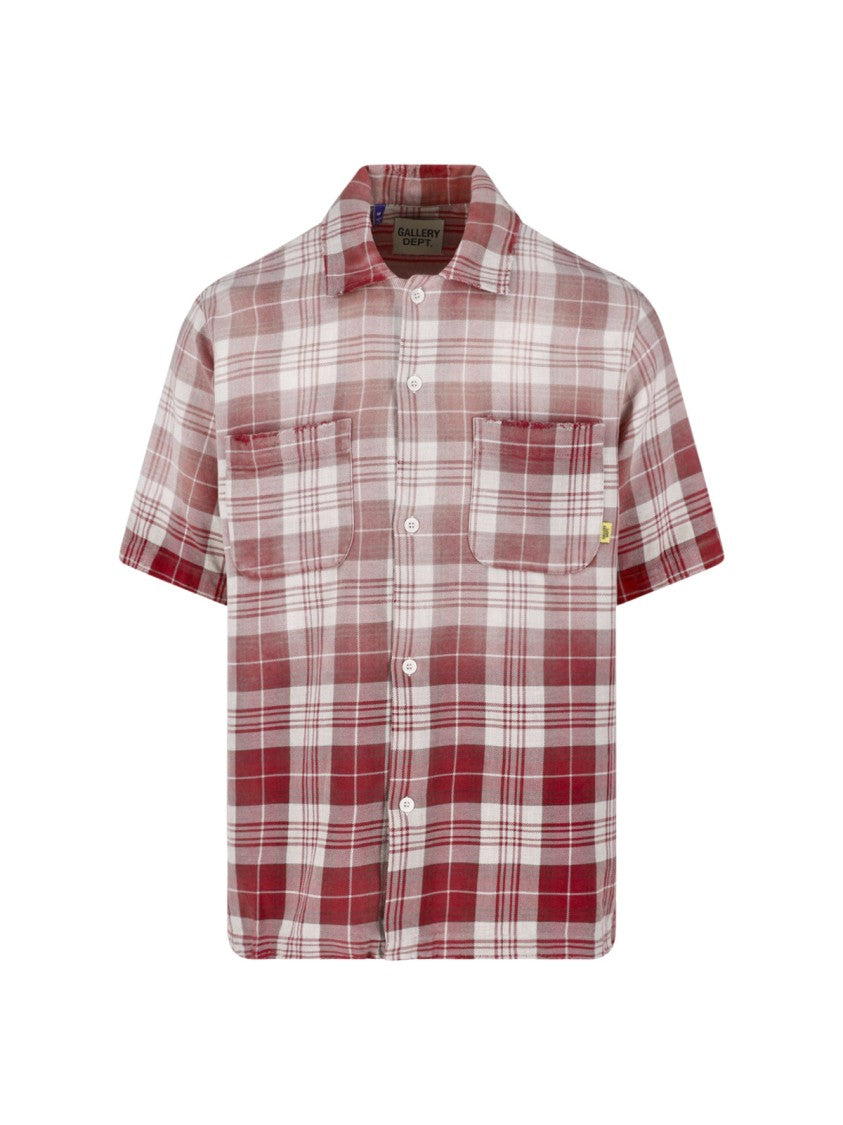 Gallery Dept. Short-Sleeve Plaid Shirt With Button-Down Front And Chest Pockets