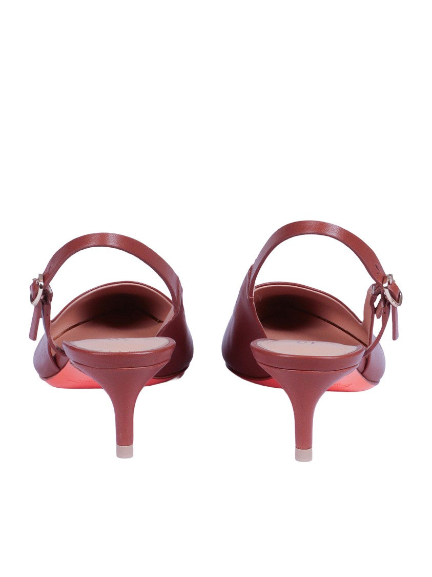 Santoni Audrey45 Double Buckle Slingback Pumps