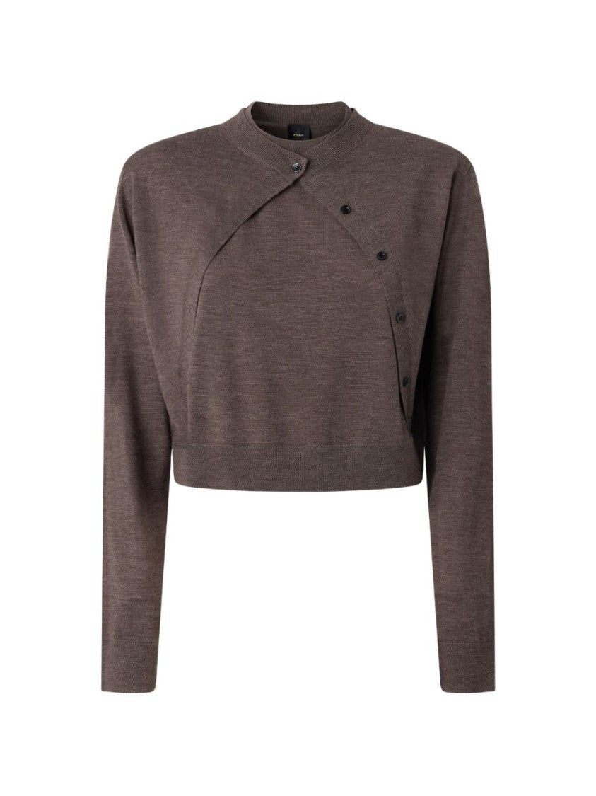 Pinko Cropped Asymmetrical Boxy Sweater