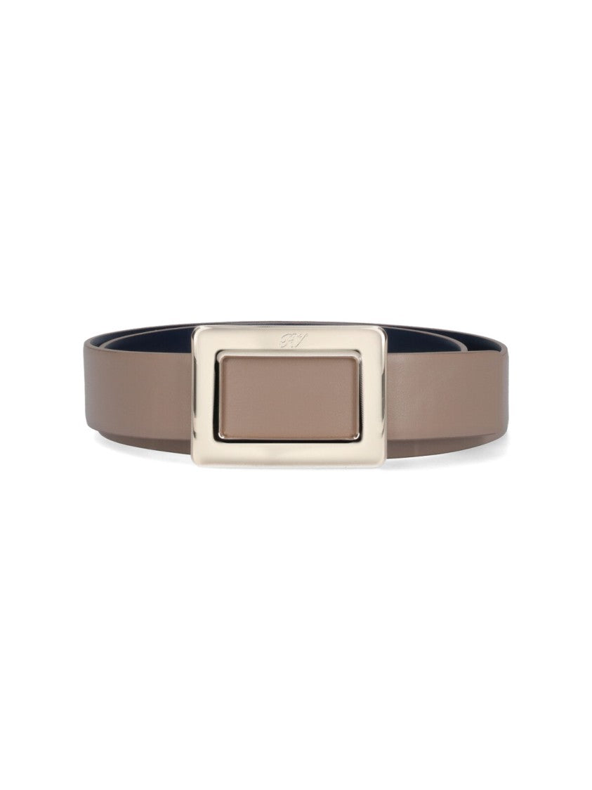 Roger Vivier Reversible Beige And Blue Leather Belt