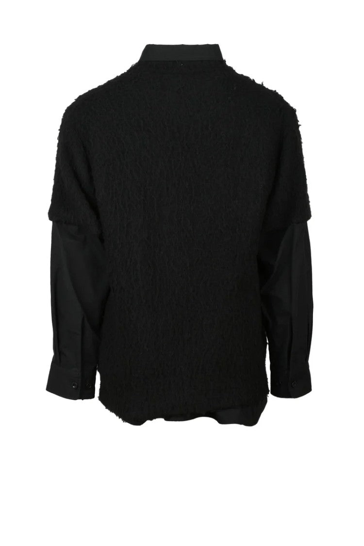 Sacai Sweater With Shirt Inserts - Red