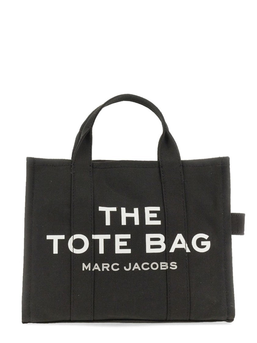 Marc Jacobs Black Cotton Canvas Medium Logo Tote Bag