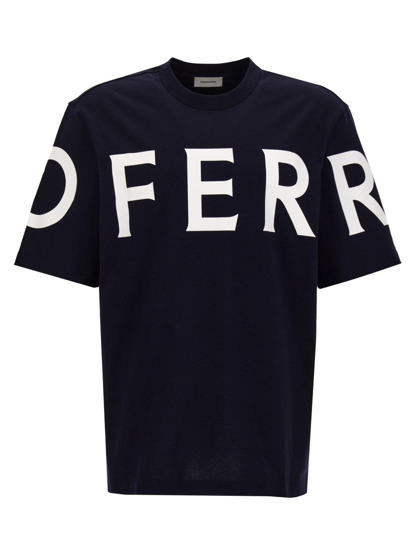 Ferragamo Contrast Logo Print Cotton T-Shirt