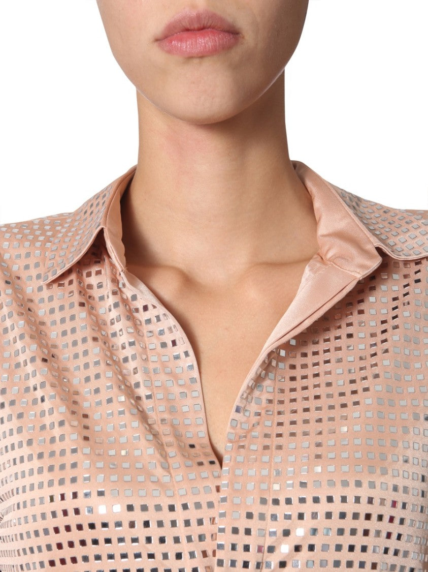 Bottega Veneta Front Button Closure Shirt Dress With Classic Collar