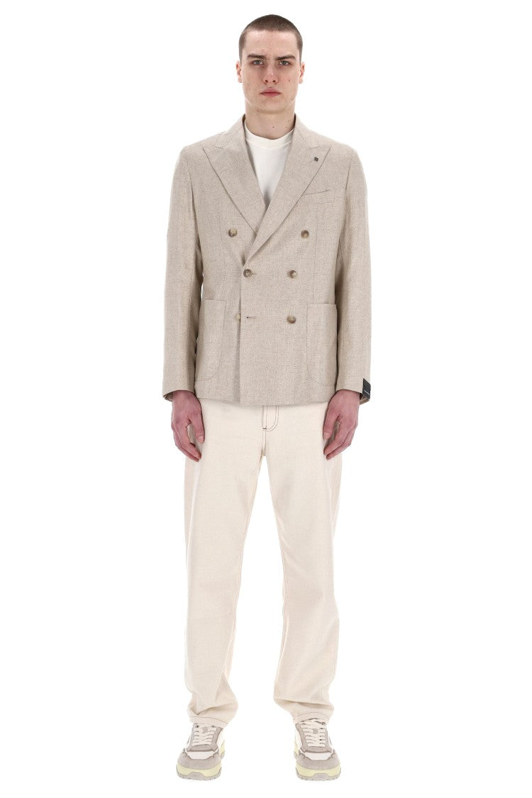 Tagliatore Double-Breasted Silk Jacket Montecarlo Line
