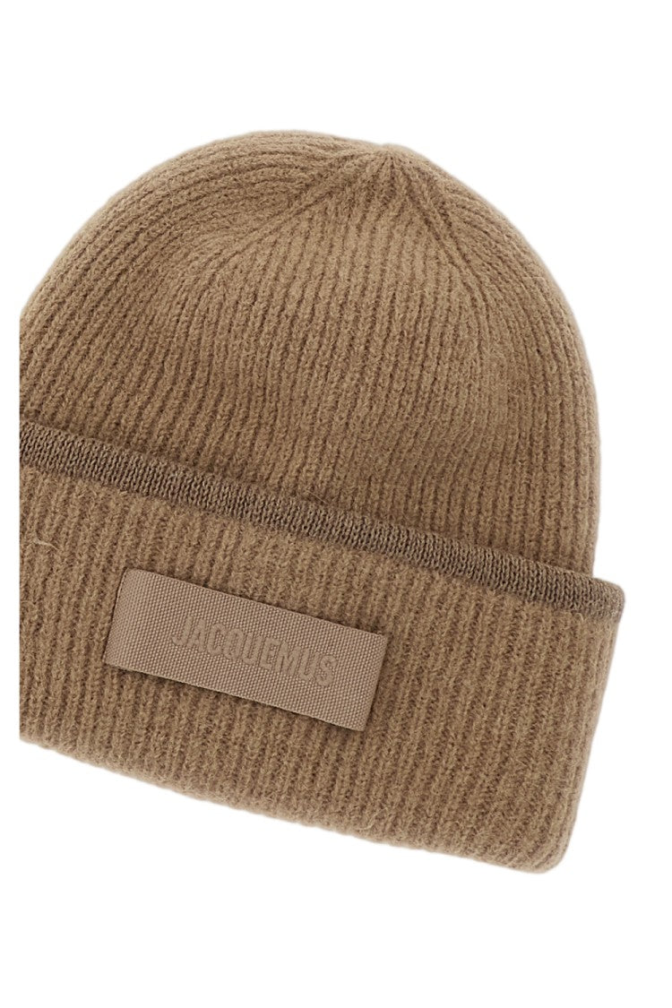 Jacquemus Beige Gros Grain Ribbed Wool Alpaca Beanie