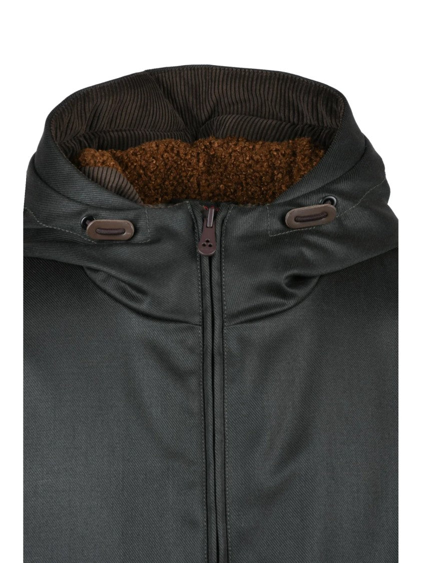 Peuterey Ecofur Overcoat With Flannel Lining And Zipper Closure