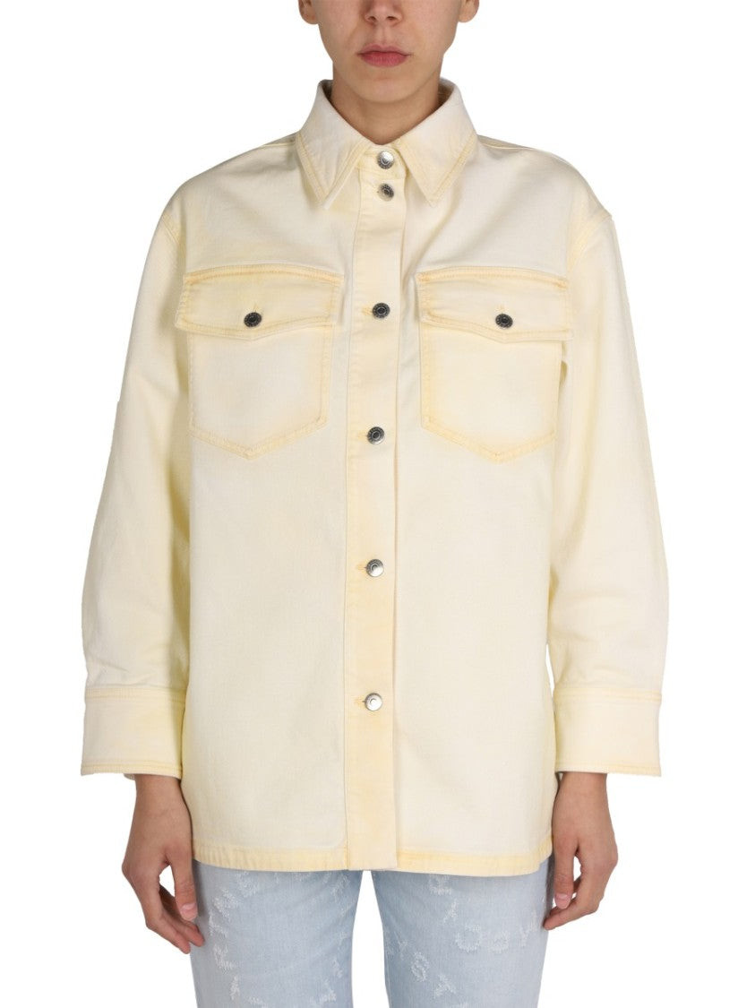 Stella Mccartney Pointed Collar Denim Shirt Jacket
