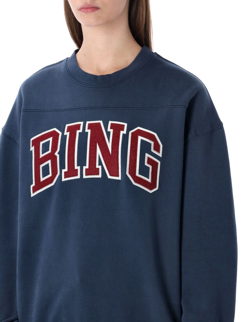 Anine Bing Collegiate-Inspired Oversized Cotton Trenton Sweatshirt