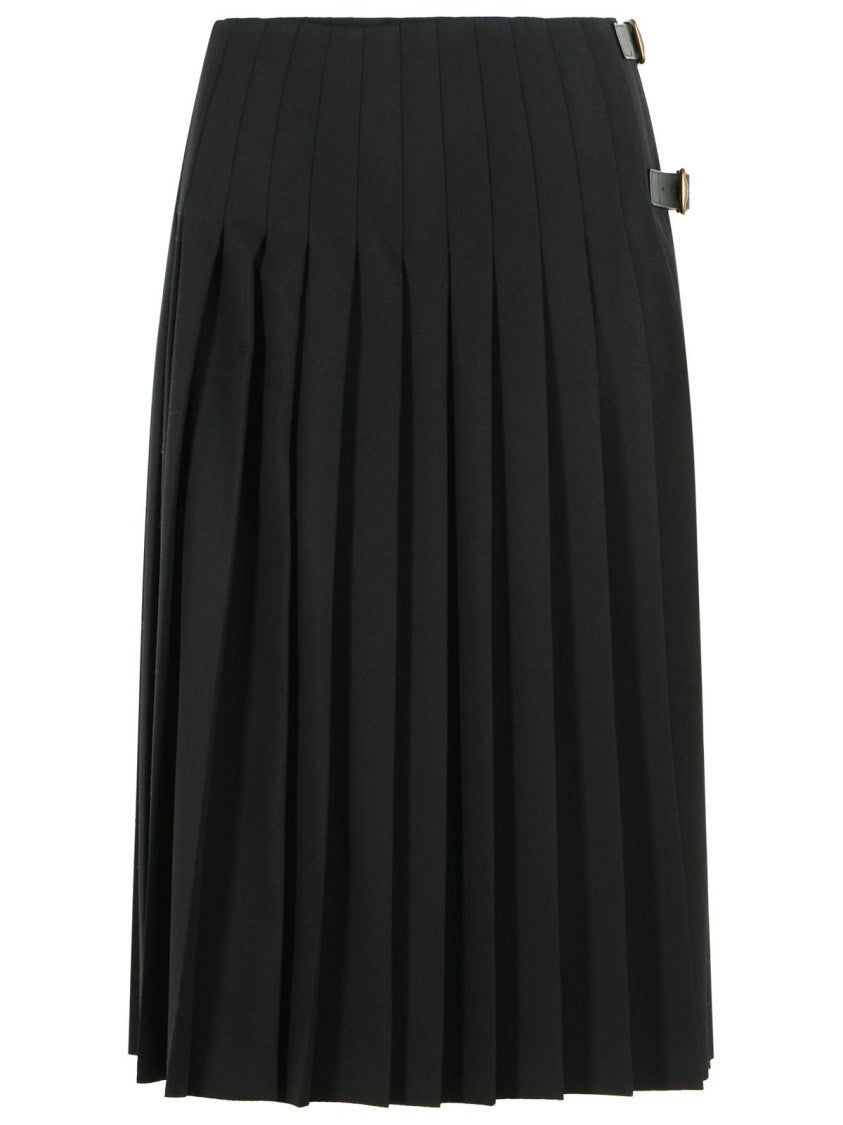 Burberry 'Lucette' Black Wool Midi Skirt