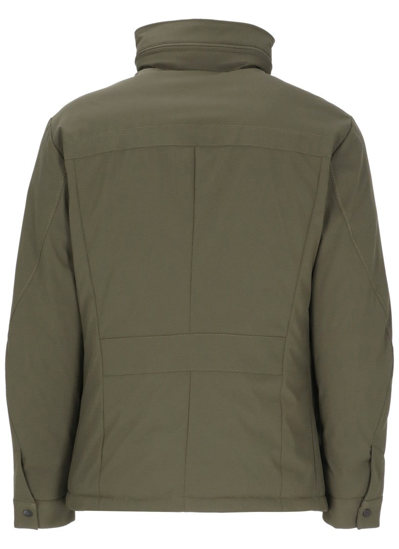 Peuterey Olive Green Stripes Padded Utility Jacket