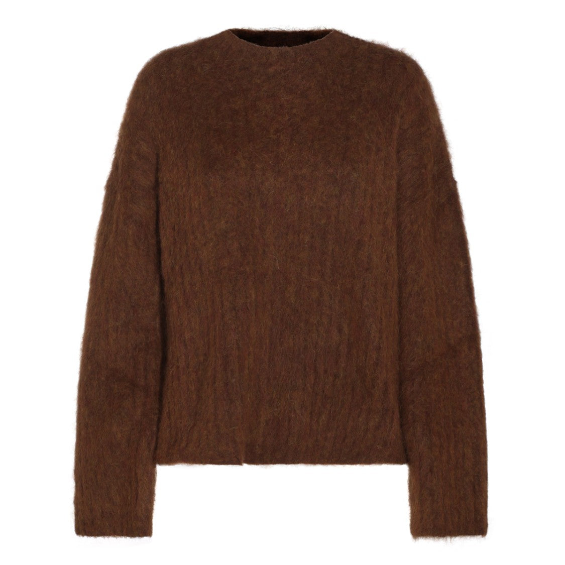 Uma Wang Fuzzy Brown Crewneck Sweater