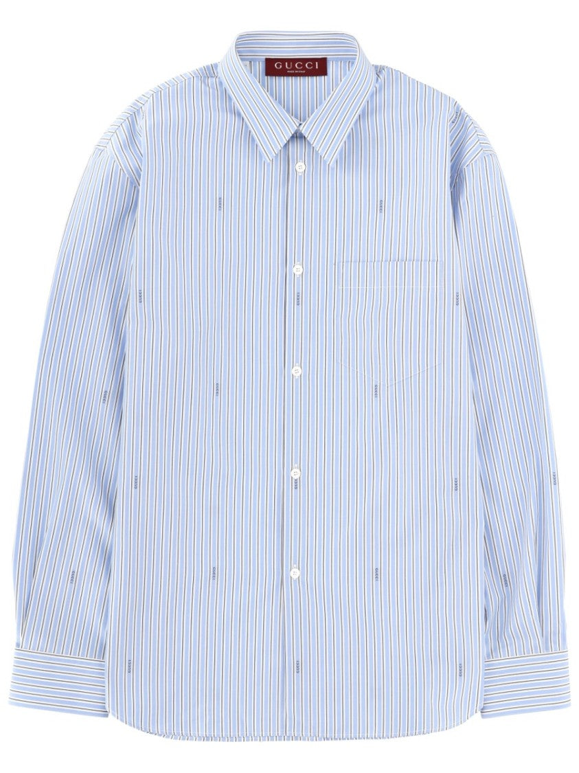 Gucci Vertical Striped Cotton Casual Shirt