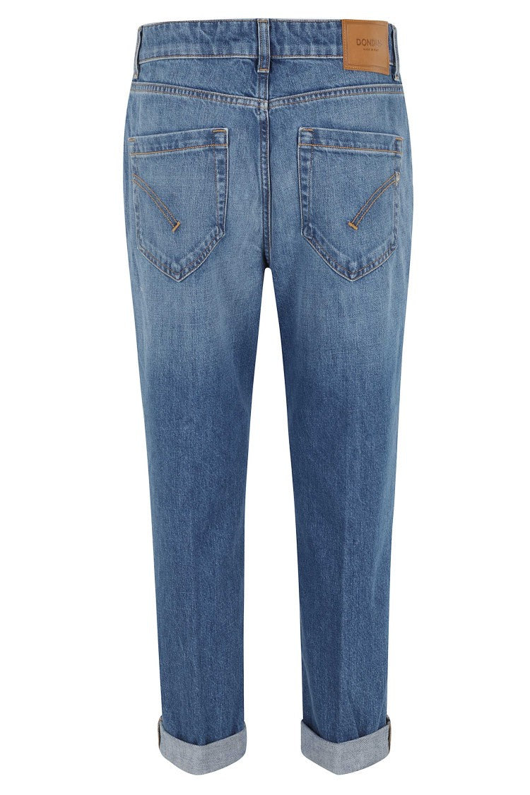 Dondup Indigo Koons Jewel Ankle-Length Cotton Jeans