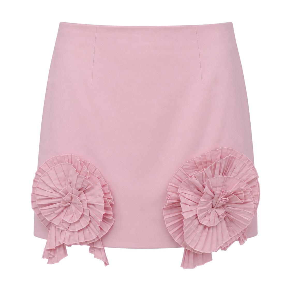 Blumarine Pleated Floral Appliqué Mini Skirt