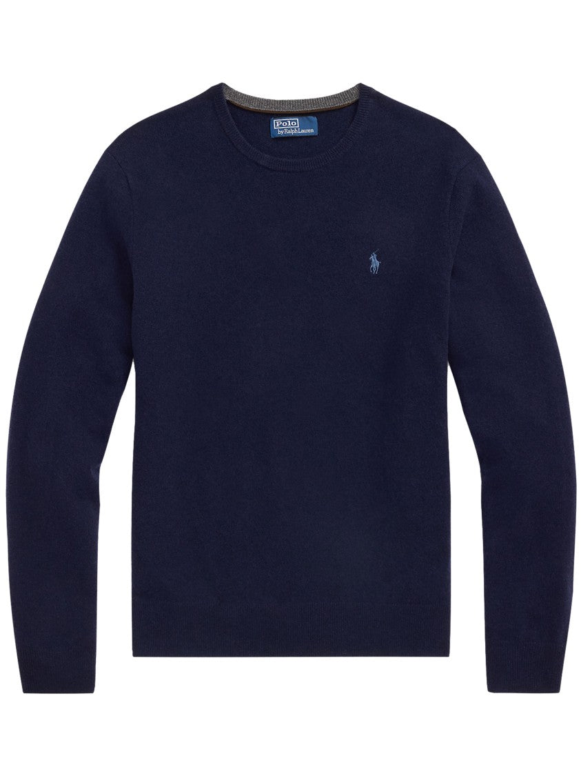 Polo Ralph Lauren Deep Navy Blue Long Sleeve Pullover With Crew Neckline