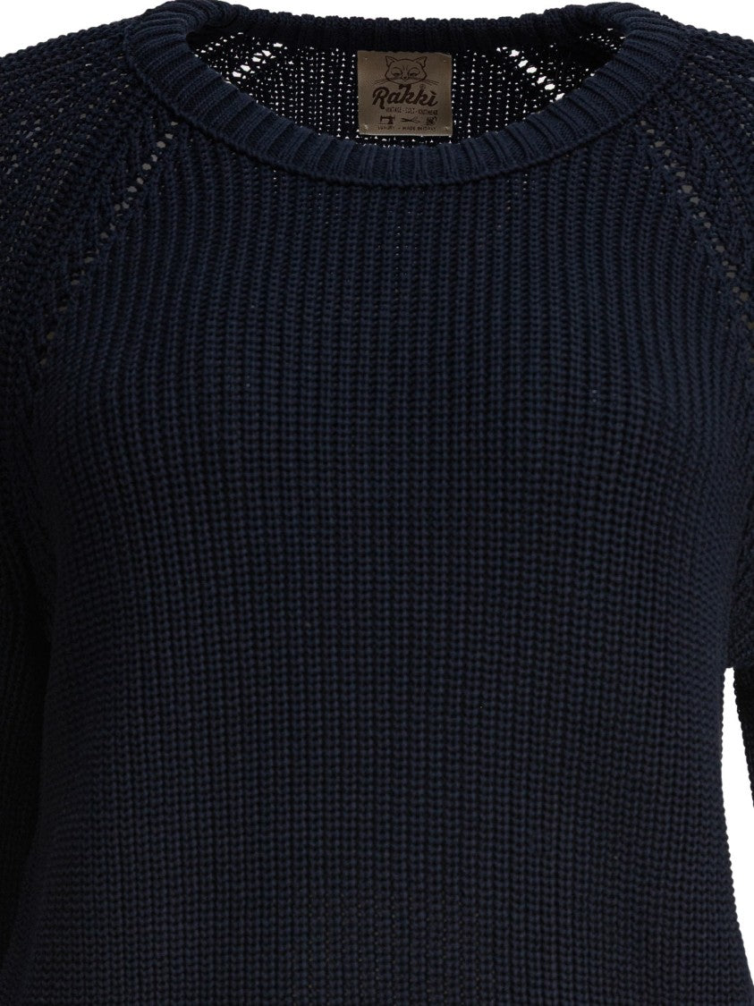 Rakki' Cropped Knit Sweater With Openwork Detailing