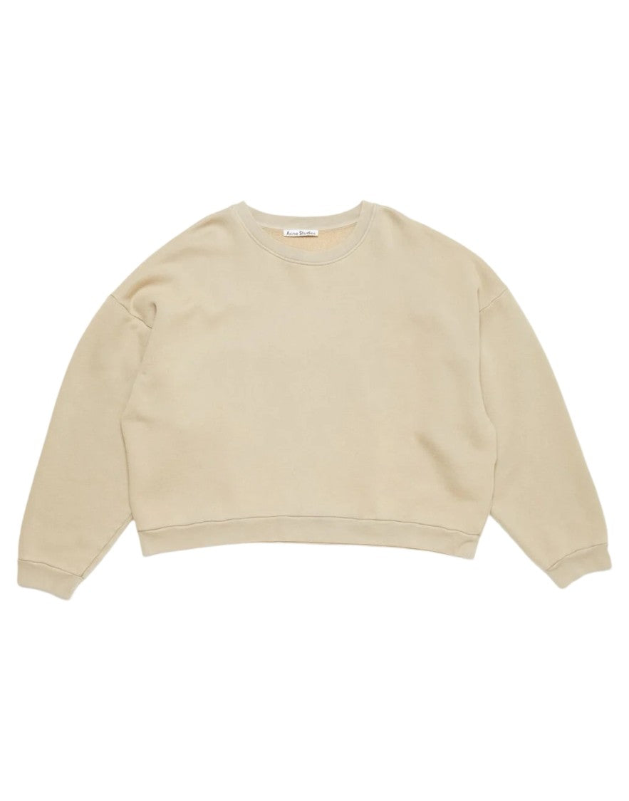 Acne Studios Relaxed Fit Oversized Crewneck Sweatshirt In Sand