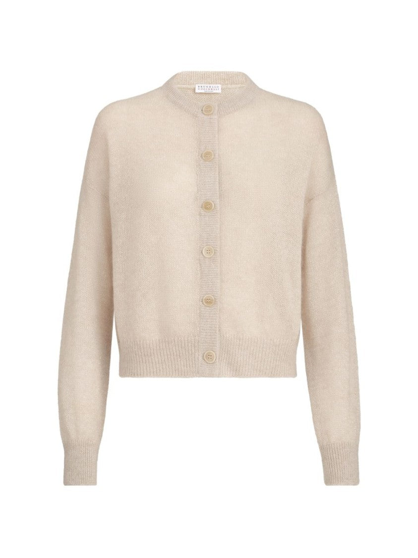 Brunello Cucinelli Cropped Button-Down Ribbed Sweater