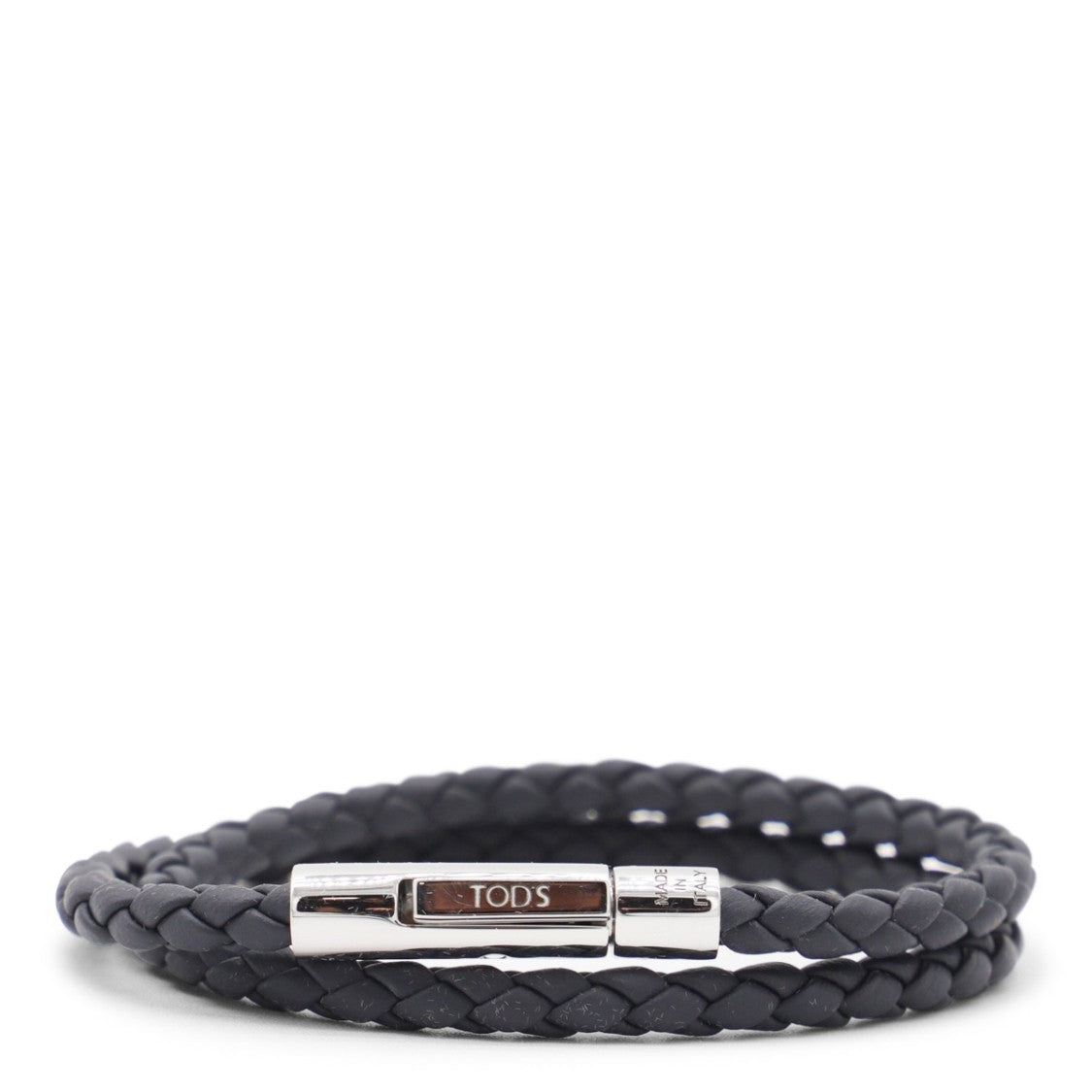 Tod's Twisted Leather Bracelet With Polished Magnetic Clasp