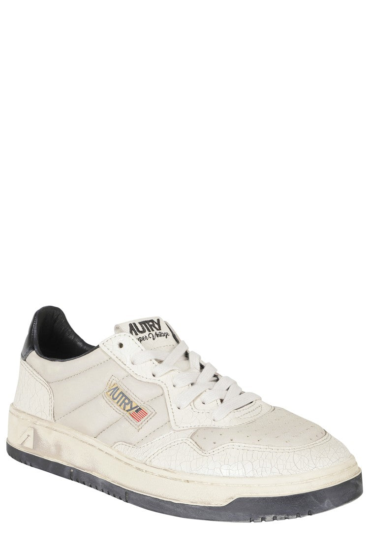 Autry White Sup Vint Low Leather Sneakers