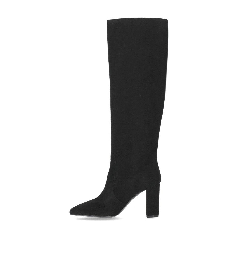 Via Roma 15 Black Suède Heeled High Boot