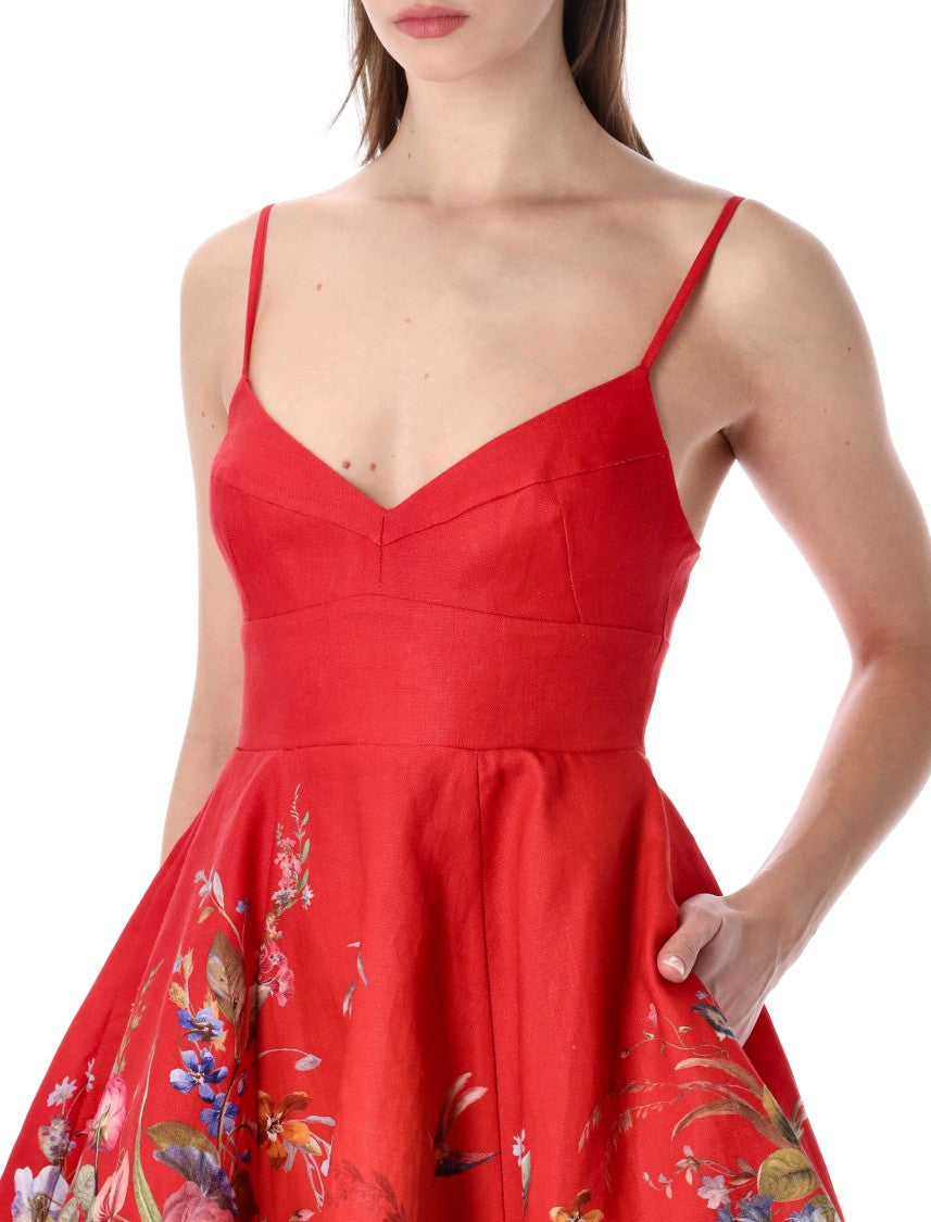 Zimmermann Patience Floral Print V Neck Dress