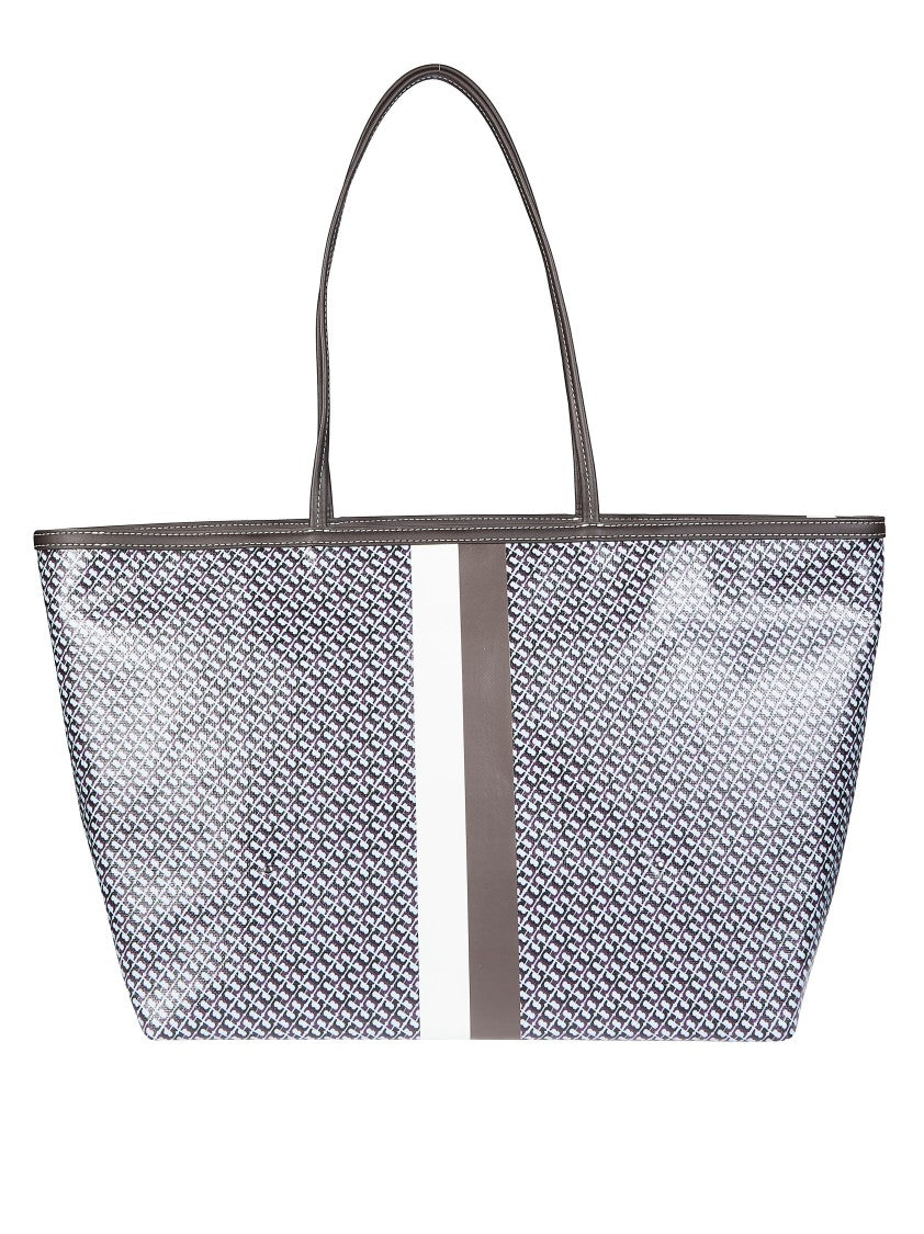 Tory Burch Grey Racer Cotton-Blend Tote Bag