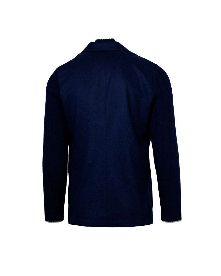 Eleventy Blue Jacket With Bib Detail