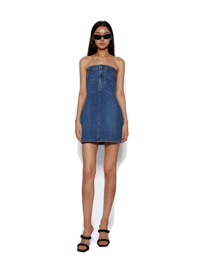 Alexander Wang Stretch Denim Tube Dress Deep Blue