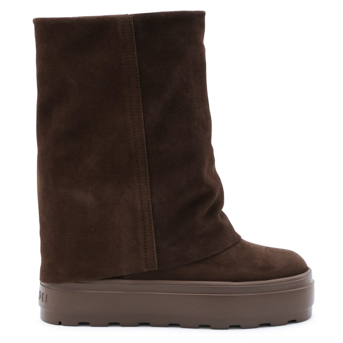 Casadei Dark Brown Suede Chunky Rubber Sole Boots