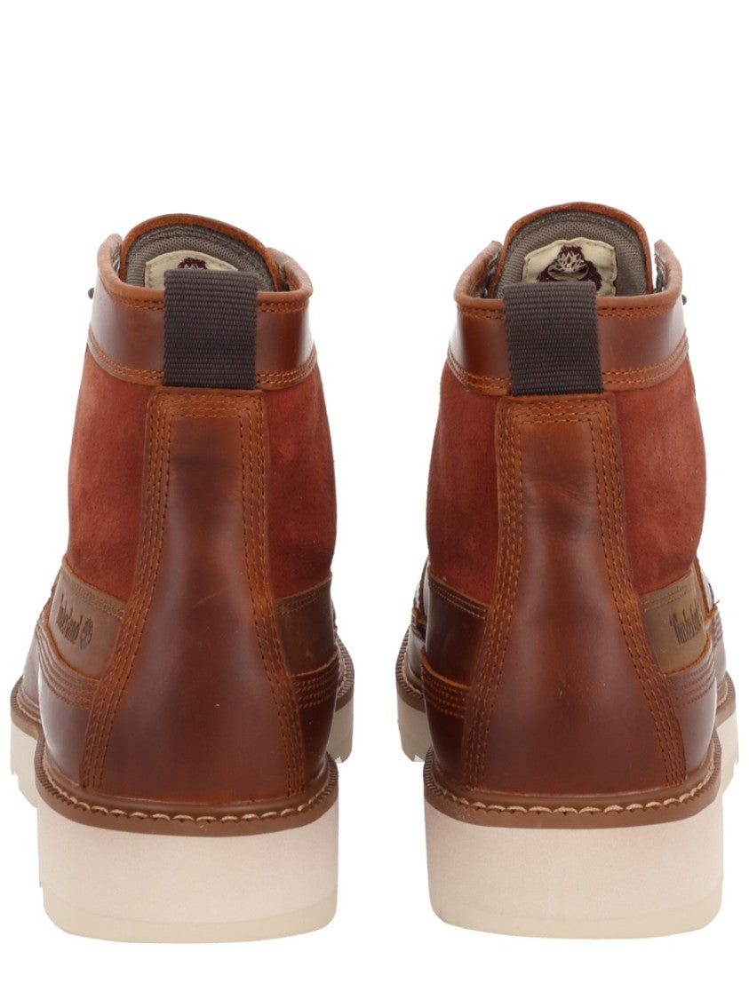 Timberland Mid-Height Brown Boots With Moc Toe Design