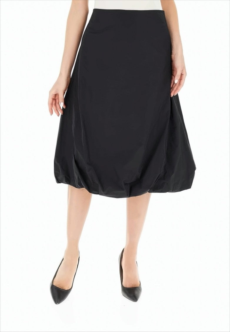 Max Mara Knee-Length Black Taffeta Skirt With Balloon Effect