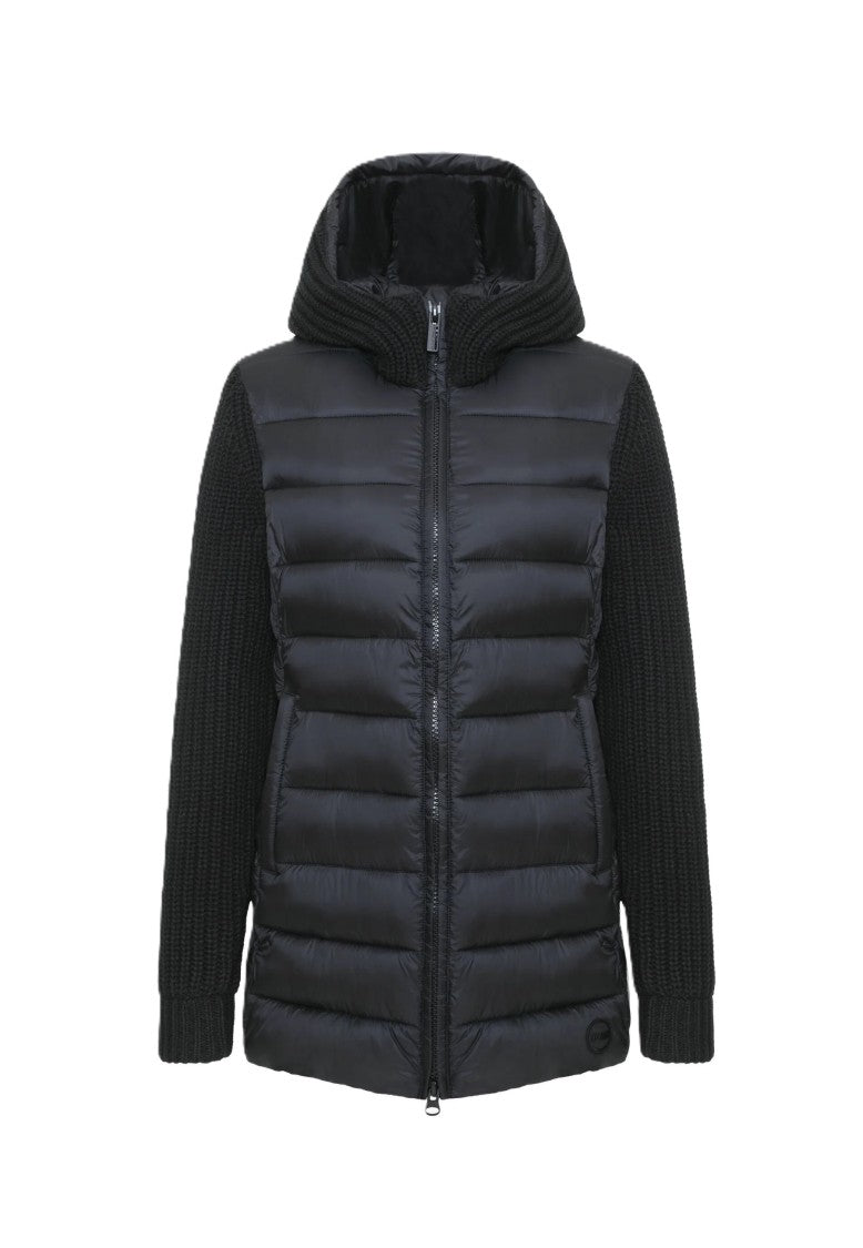 Colmar Quilted Hooded Knitted Sleeves Jacket