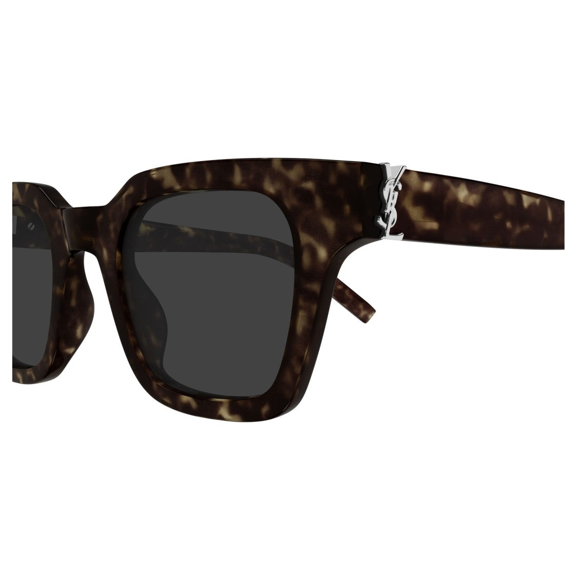 Saint Laurent Tortoiseshell Square Frame Sunglasses With Metallic Detail