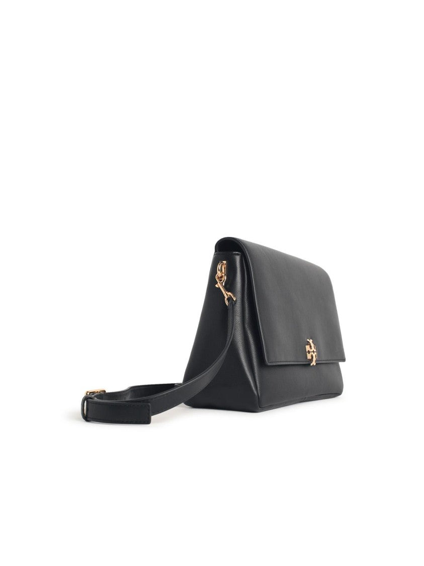 Tory Burch 'Charlie' Medium Shoulder Bag In Black Leather