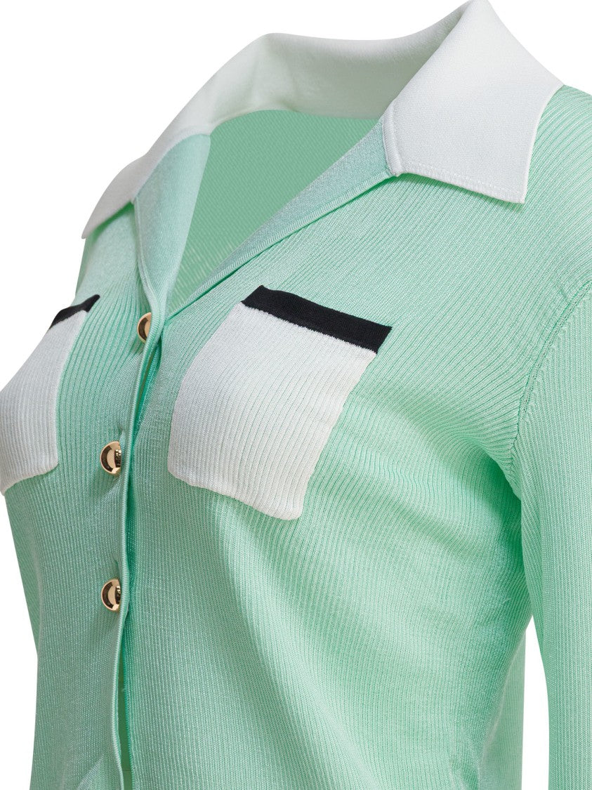 Self-Portrait Ribbed Viscose Knit Top