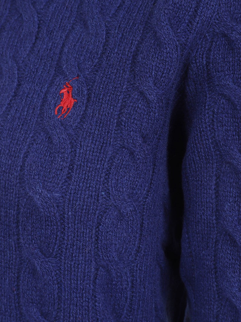 Polo Ralph Lauren Long-Sleeved Cable Knit Sweater In Wool-Cashmere Blend