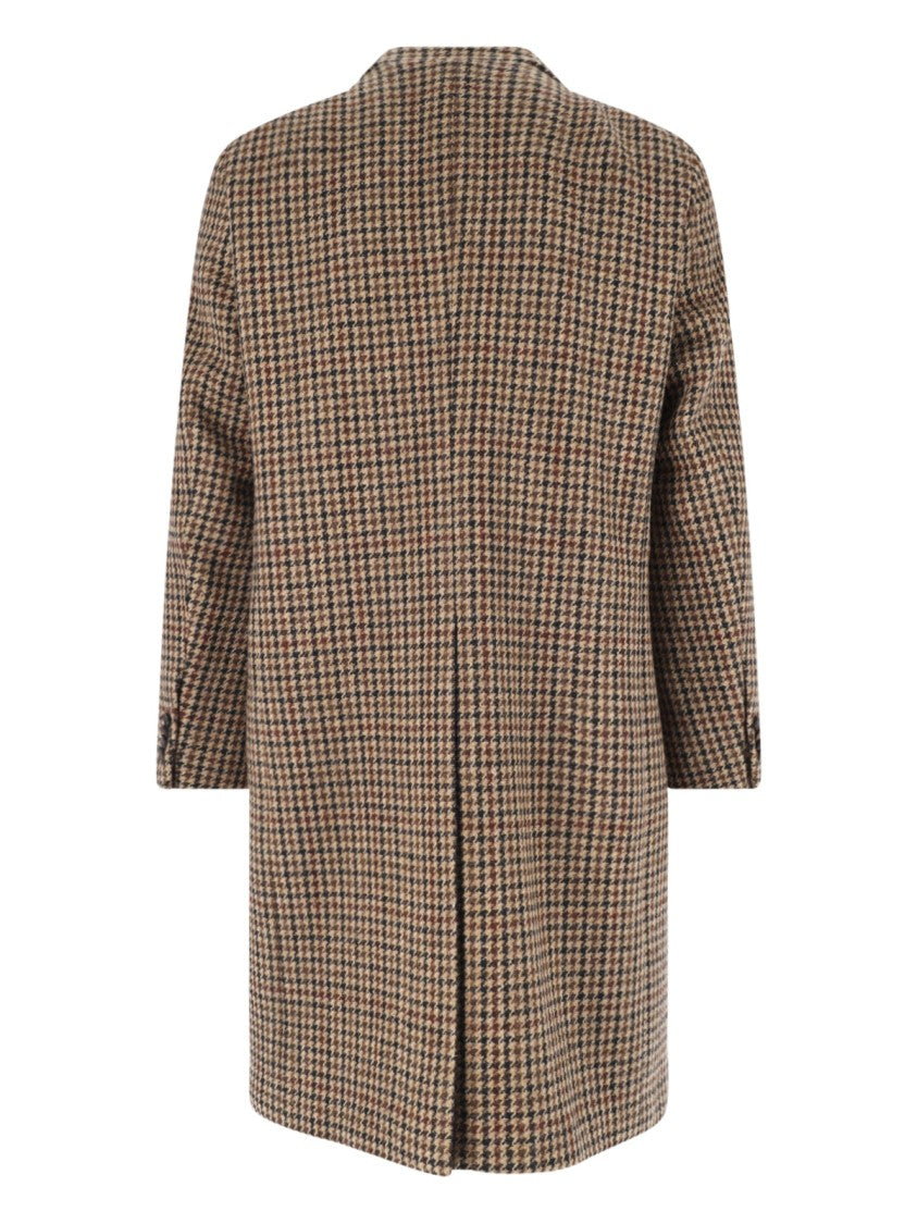 Caruso Beige Wool Double-Breasted Coat