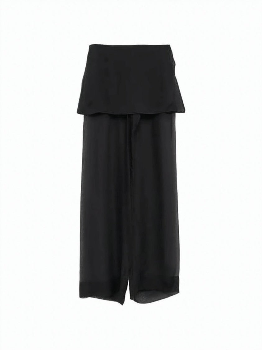 Paloma Wool Layered Silk Pants With Sheer Lower Section