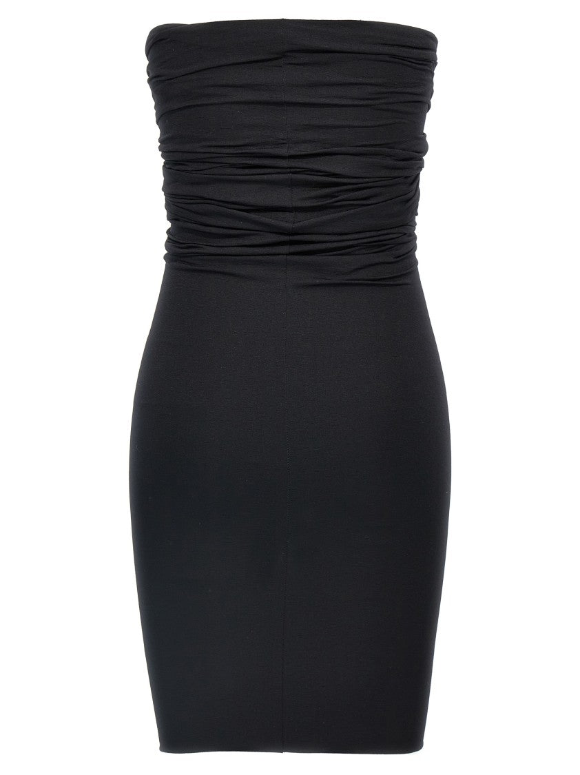 Rick Owens Off-The-Shoulder Black 'Prong' Mini Dress