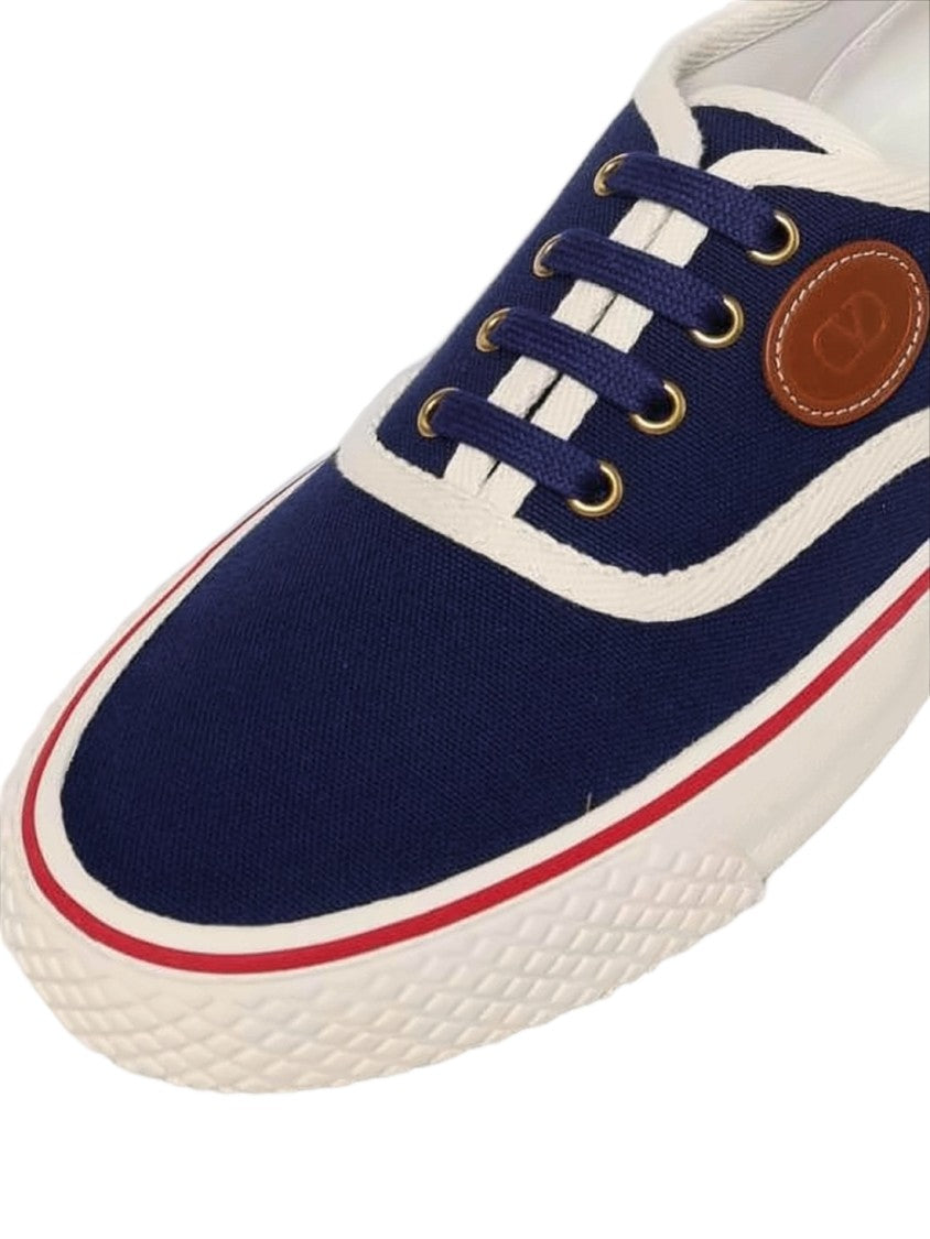Valentino Garavani Navy Cotton Low-Top Sneakers