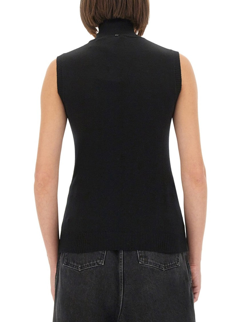 Sportmax Vertigo High-Neck Virgin Wool Tank Top